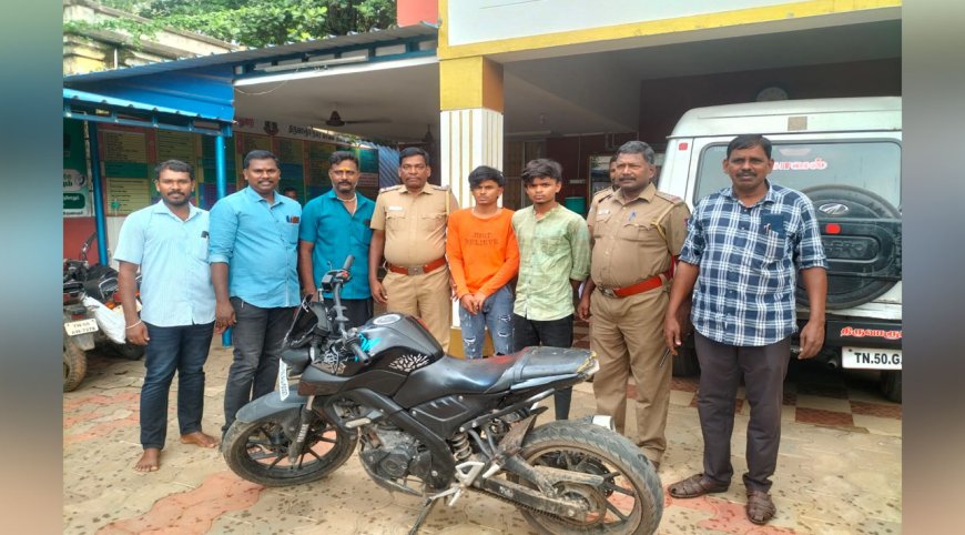 சாலையில் வீலிங் சாகசம்  செய்து போலீசில் சிக்கிய  இளைஞர்