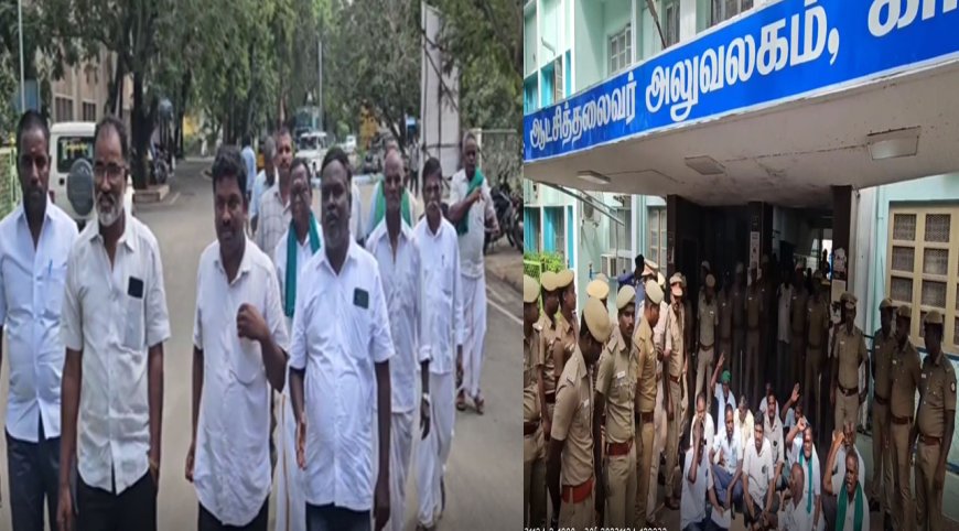 காஞ்சியில் கைதான பரந்தூர்  விமானநிலைய எதிர்ப்பாளர்கள்