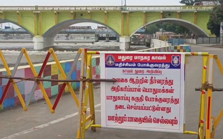 வைகை ஆற்றில் வெள்ளப்பெருக்கு - கரையோர மக்களுக்கு எச்சரிக்கை 