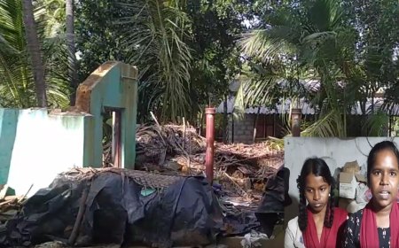 மழையால் இடிந்த வீட்டுடன் தாய்- தந்தையை இழந்த சகோதரிகள் உதவி கேட்டு அரசுக்கு கோரிக்கை