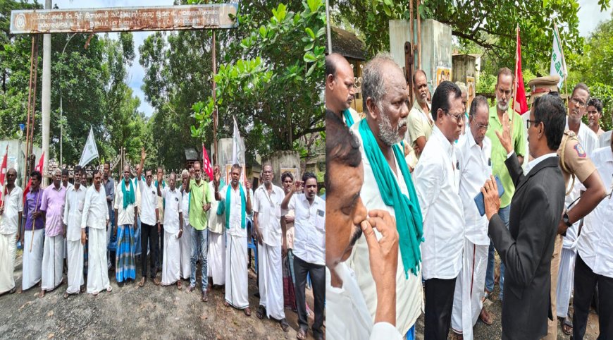 சர்க்கரை ஆலை  ஜப்திக்கு வந்த அதிகாரிகளுக்கு எதிராக  விவசாயிகள் ஆர்ப்பாட்டம்