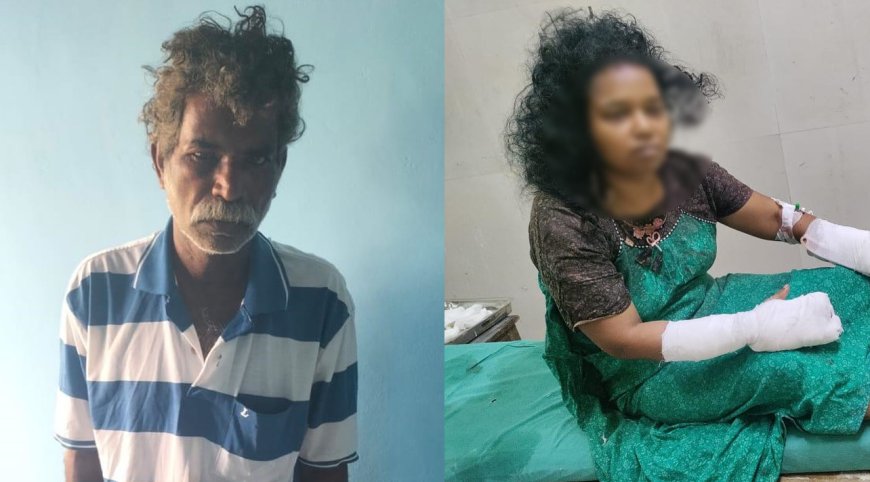 கொள்ளிடம்:  பெண்ணை சராமாரியாக  அரிவாளால் வெட்டியவர் கைது-போலீஸ் விசாரணை