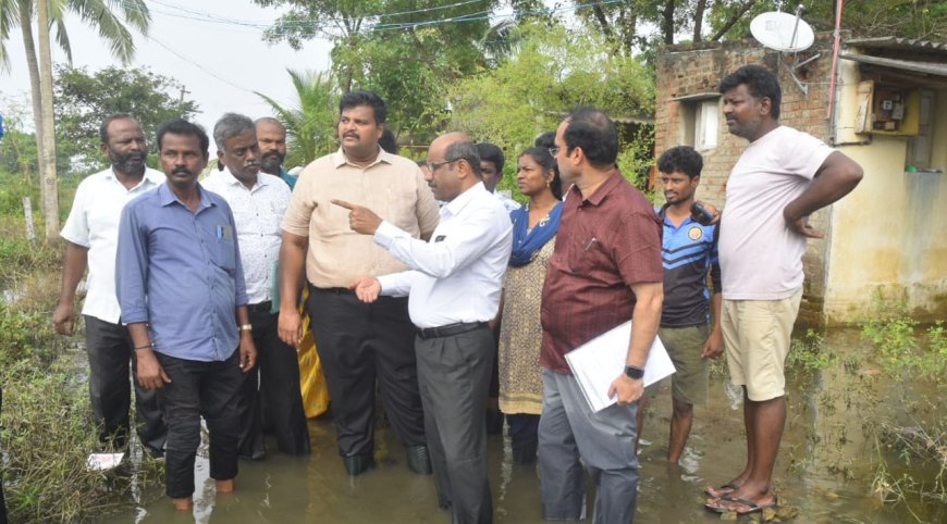 மழையால் பாதிக்கப்பட்ட இடங்களில் திருவள்ளூர் ஆட்சியர் ஆய்வு