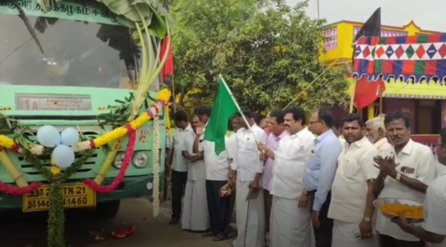 அதிமுக ஆட்சியில் நிறுத்தப்பட்ட  பேருந்து சேவை மீண்டும் தொடக்கம்