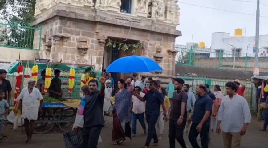 காஞ்சீபுரம்:  நடிகை நயன்தாராவை காண குவிந்த கூட்டத்தால் போக்குவரத்து நெரிசல்