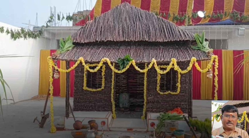 விவசாயத்தை நினைவுகூறும் வகையில் 3 டன் கரும்பினால் ஆன குடிசை