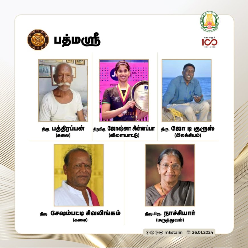 தமிழர்களுக்கு உயரிய கவுரவம் .. வாழ்த்துக்கள் தெரிவித்த முதல்வர் ஸ்டாலின்