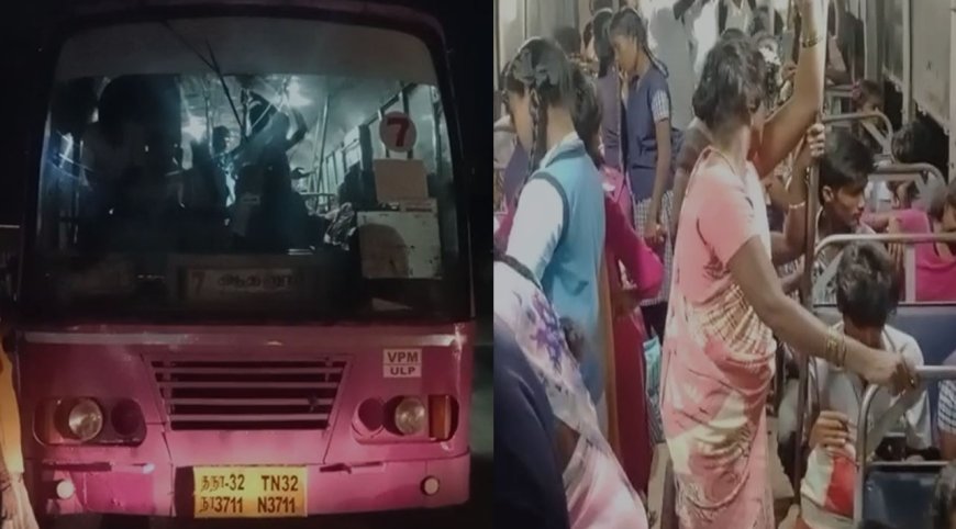 இரவில் லைட் எரியாமல் நடுவழியில் நின்ற அரசு பேருந்து-150 பயணிகள் தவிப்பு