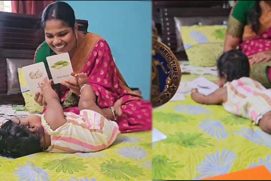 அவ்வளவு அறிவு...பிறந்த 4 மாதத்திலேயே உலக சாதனை.. அசத்தும் ஆந்திர குழந்தை...