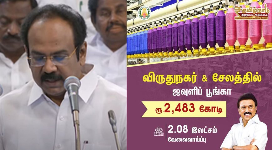 தொழில் முனைவோருக்கு லக்..!  சிறு,குறு  மற்றும் நடுத்தர தொழில்துறைக்கு ரூ.1,557 கோடி..! தஞ்சையில் ரூ.120 கோடியில் சிப்காட்..!