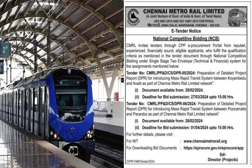 ஆவடியன்ஸ்க்கு இனி ஜாலி தான்..! கோயம்பேடு-ஆவடி மெட்ரோ.. தயாரான ப்ளான்..! டெண்டர் விட்ட சென்னை மெட்ரோ..