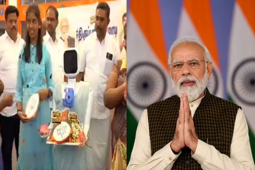 திருப்பூருக்கு வரும் பிரதமர் மோடி... ரோபோ மூலம் பிட் நோட்டீஸ் வழங்கிய பாஜகவினர்..!