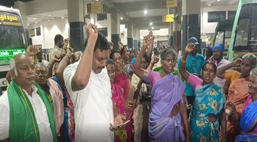 முதலமைச்சர பார்க்க விட மாட்றாங்க... கிளாம்பாக்கத்தில் விவசாயிகள் இரவில் தர்ணா! 
