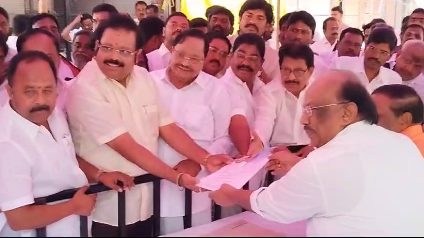 மீண்டும் வேலூர் தொகுதியில் கதிர் ஆனந்த்? தந்தையுடன் வந்து விருப்ப மனு தாக்கல்...
