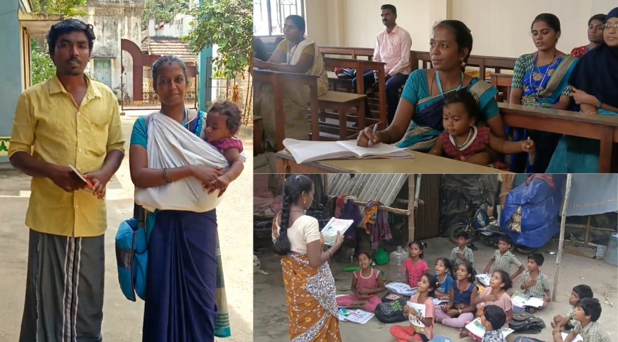 கைக்குழந்தையுடன் நாள்தோறும் கல்லூரிப்படிப்பு...  நரிக்குறவர் இனப்பெண்ணுக்கு அரசு உதவுமா?!