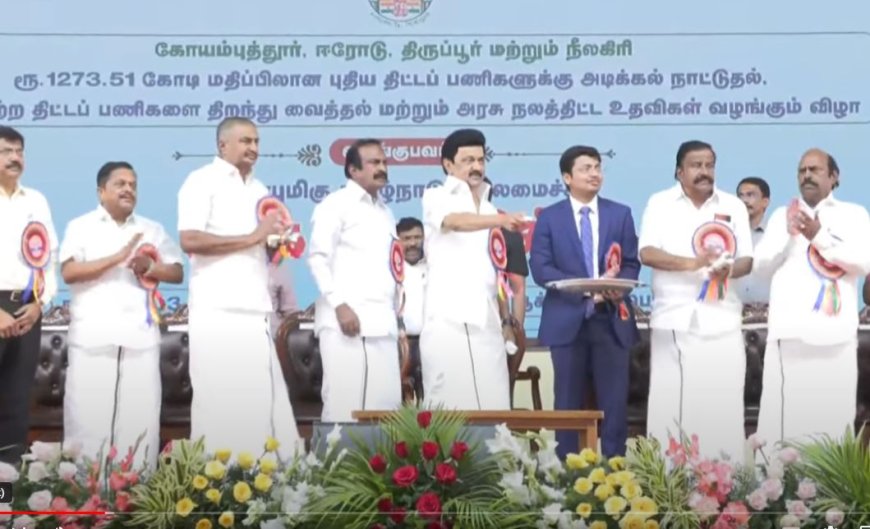 கோவையில் புதிய திட்டங்களுக்கு முதலமைச்சர் அடிக்கல்.... பொய்களை பரப்ப வாட்ஸ்அப் யூனிவர்சிட்டி நடத்துகிறார்கள்... முதலமைச்சர் மு.க.ஸ்டாலின் குற்றச்சாட்டு