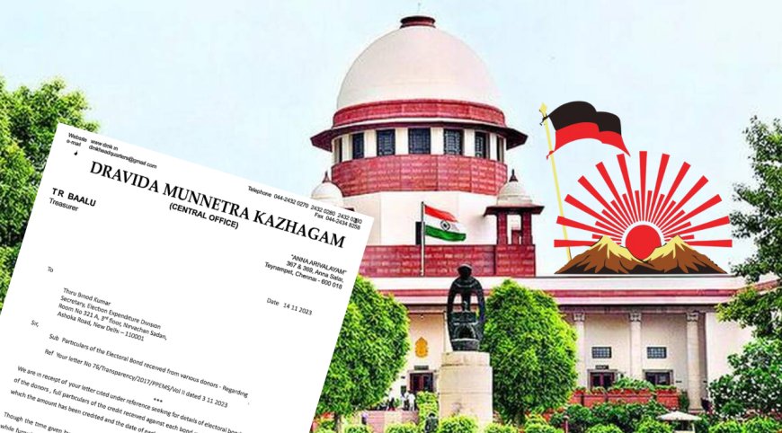 தேசிய கட்சிகளுக்கு டஃப் கொடுத்த திமுக..!! ஒரே நிறுவனத்திடமிருந்து இவ்வளவு வசூலா..? வெளிச்சத்துக்கு வந்த ரகசிய(தேர்தல்) பத்திரம்..