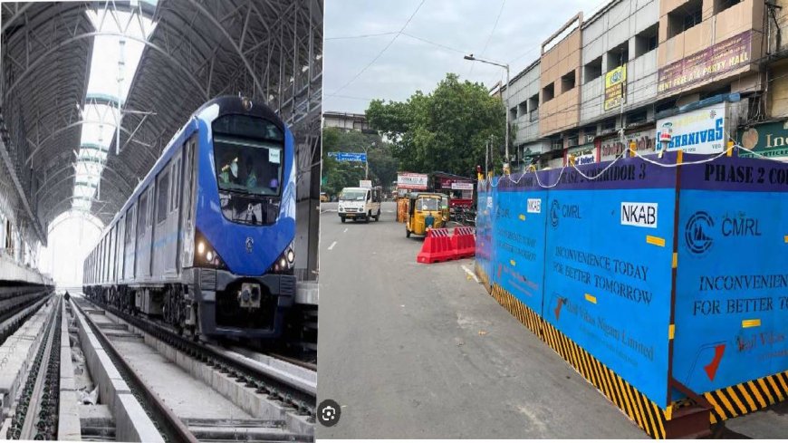 மெட்ரோ ரயில் பணி.. எந்தப்பக்கம் போனாலும் டேக் டைவர்சன்.. சென்னையின் வாகன ஓட்டிகள் கடும் அவதி