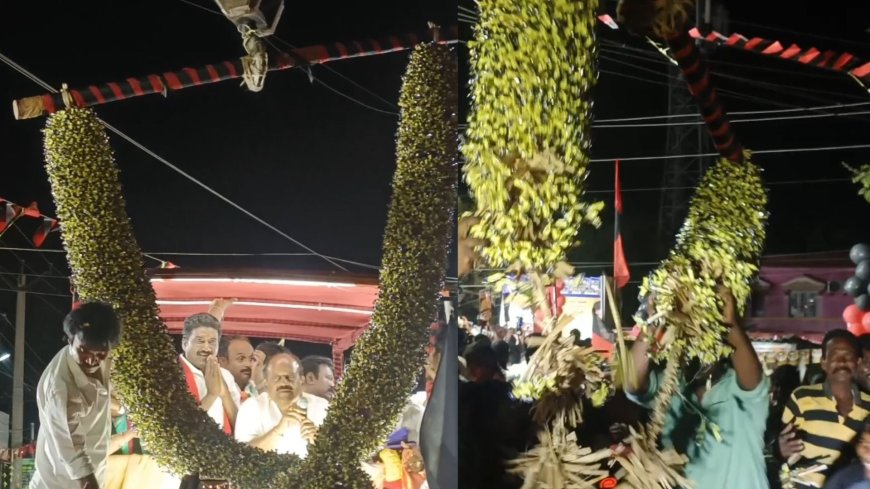 ஒரு நிமிடத்தில் மாயமான 300 கிலோ சாக்லேட் மாலை... அக்கு அக்காக பிய்த்து சாப்பிட்ட திமுக நிர்வாகிகள்...