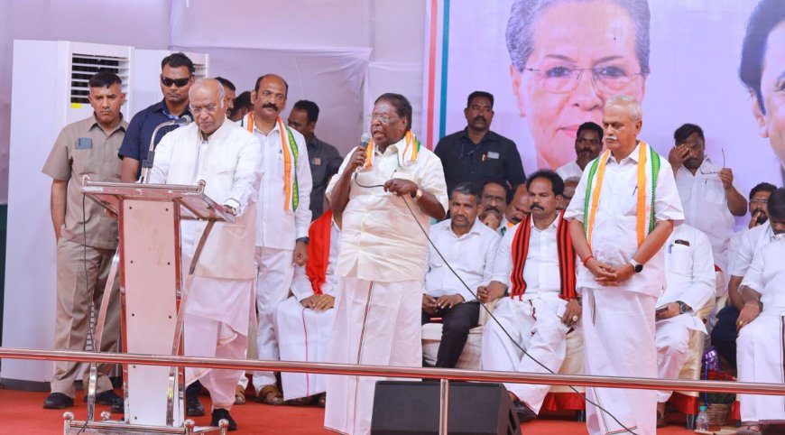 "புதுச்சேரி முதலமைச்சரை பார்த்தால் பரிதாபம்..! மோடி ஒரு வாஷிங்மெஷின்" - கார்கே விமர்சனம்...