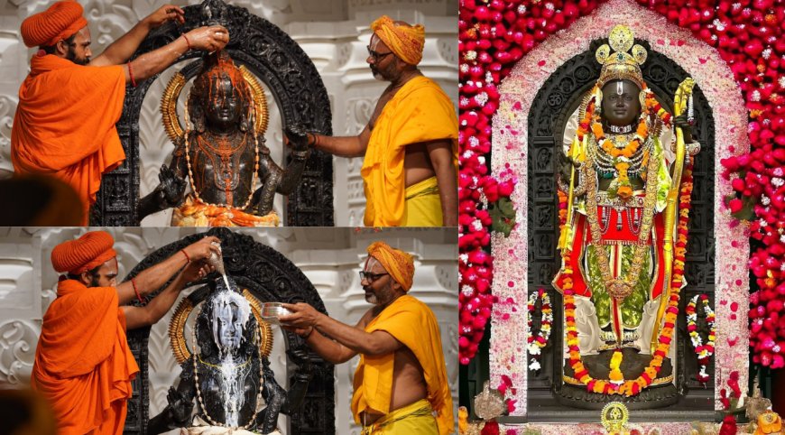 நாடு முழுவதும் ராமநவமி கோலாகலம்.. அயோத்தியில் பால ராமருக்கு சிறப்பு அபிஷேகம்..