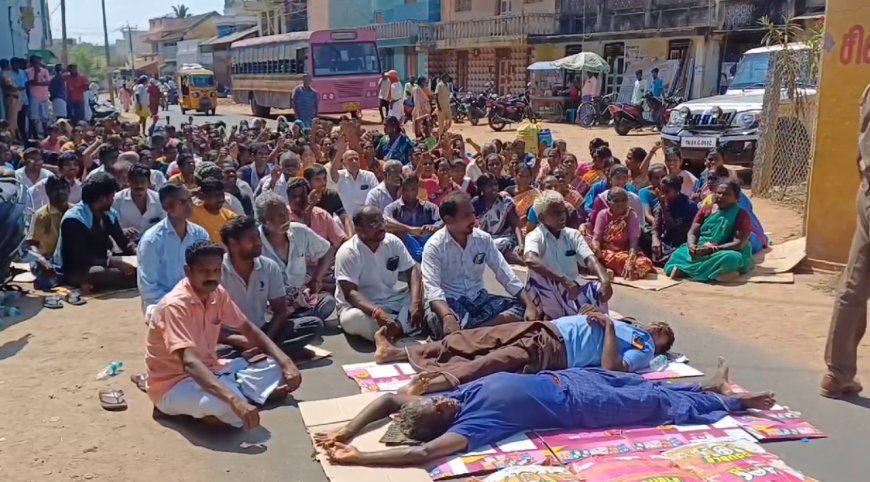 சாலையில் உருண்டு புரண்டு போராடிய மக்கள்.. ஆச்சரியப்பட்ட அரியலூர்.. காரணம் இதுதானா?