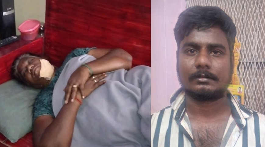 அதிமுக பெண் நிர்வாகிக்கு கத்திக் குத்து ... கஞ்சா போதையில் வெறிச்செயல்.. ரவுடி இளைஞருக்கு காப்பு