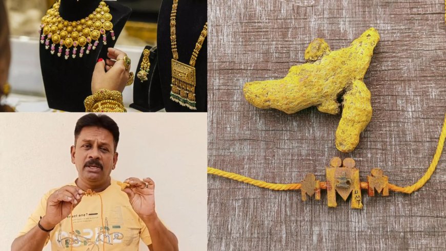 எகிறும் தங்கம் விலை.. மஞ்சள் கொம்பில் தாலி செய்து அசத்திய பொற் கொல்லர்!