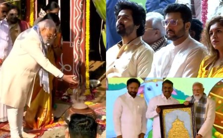 பிரதமர் மோடி பொங்கல் விழா: பராசக்தி படக்குழு பங்கேற்பு 