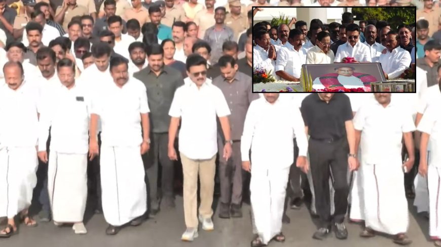 அண்ணா, கருணாநிதி நினைவிடத்தில் முதல்வர் ஸ்டாலின் மரியாதை 