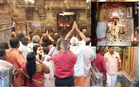 சனிப்பெயர்ச்சி.. திருநள்ளாறு சனிபகவான் கோயிலில் சிறப்பு வழிபாடு பக்தர்கள் குவிந்தனர் 